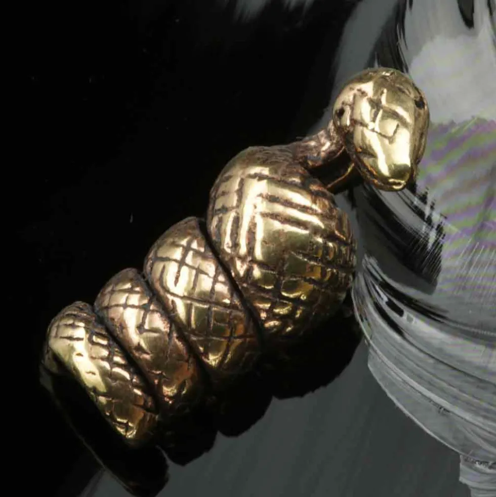 Bartschmuck Schlange Bronze Wikingerschmuck