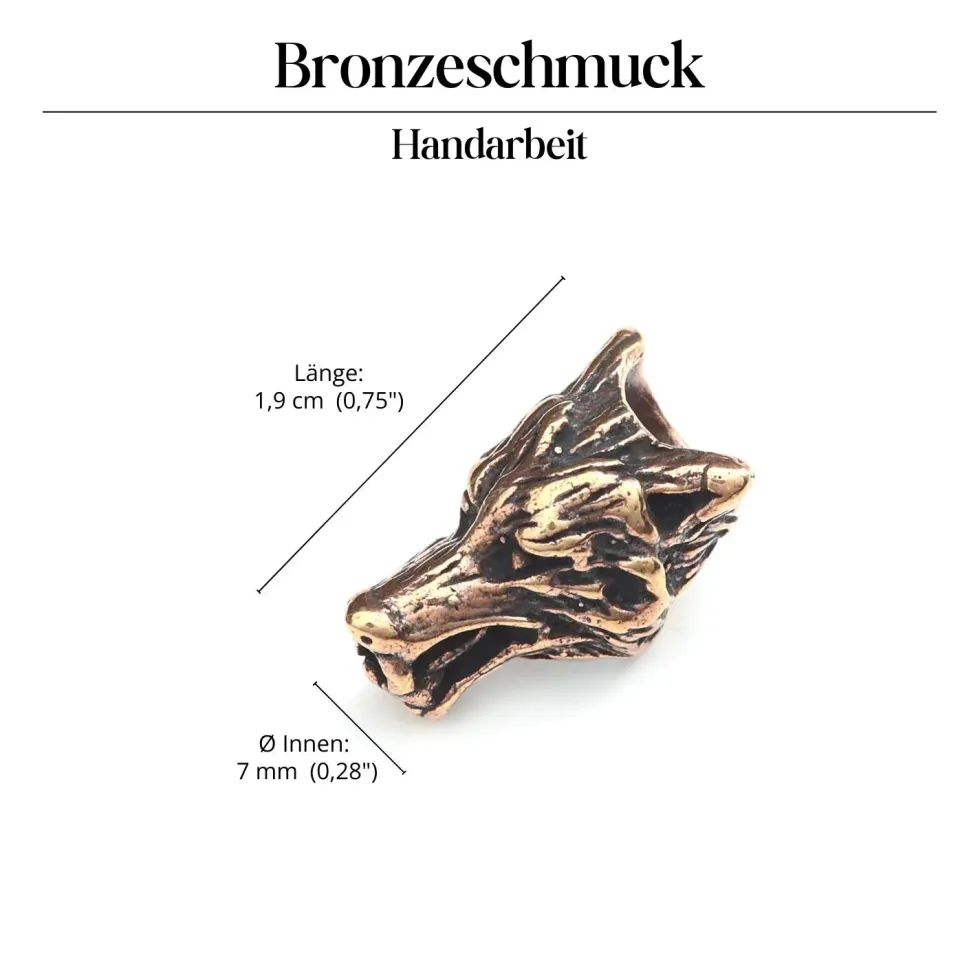 Bartschmuck Wolf Bronze Bartperle Haarschmuck