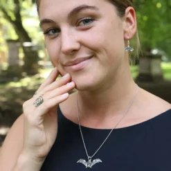 Bat Schmuck Anhänger 925 Silber schlichte Fledermaus