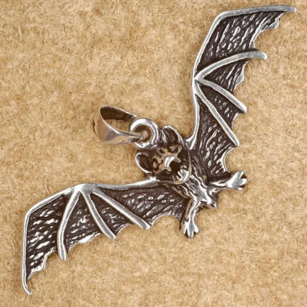 Bat Schmuck Anhänger 925 Silber schlichte Fledermaus