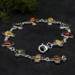 Bernstein Armschmuck Damen Armband 925 Silber diverse Farbtöne