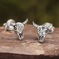 Büffel Ohrstecker 925 Silber Ohrschmuck
