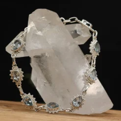 Blauer Topas Edelstein Armband edler Damen Armschmuck 925 Silber Schmuck