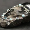 Blauer Topas mit Larimar Armschmuck Silber Armband 925 Silber Damen