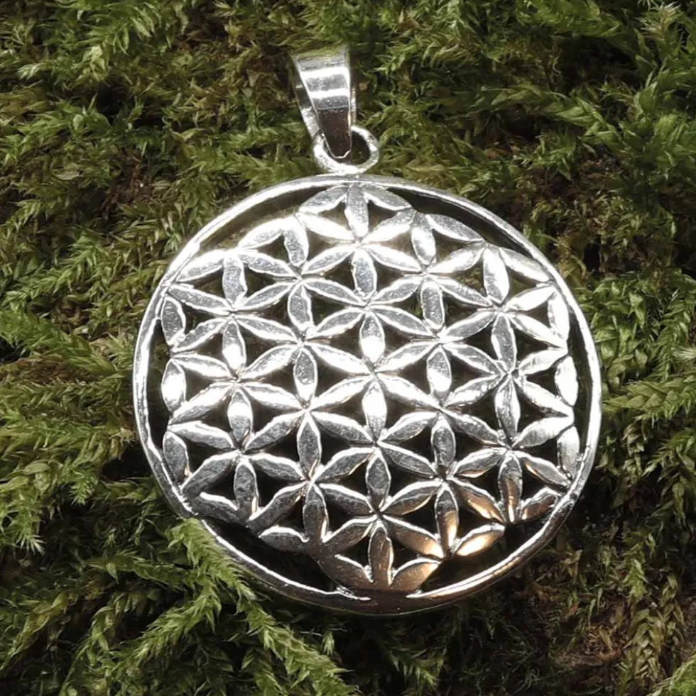 Blume des Lebens Anhänger Esoterik Silber Schmuck 925