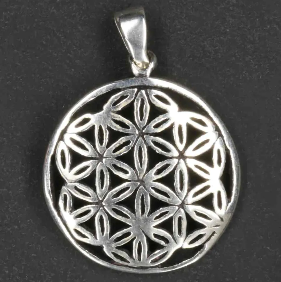 Blume des Lebens Schmuck Anhänger für Kette 925 Silber