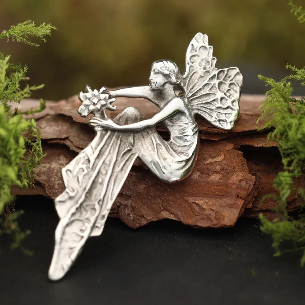 Brosche Elfe Schmuck 925 Silber