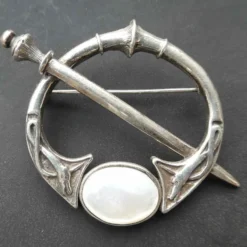 Brosche Fibel Perlmutt Silberschmuck 925 Silber