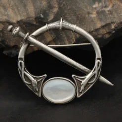 Brosche Fibel Perlmutt Silberschmuck 925 Silber