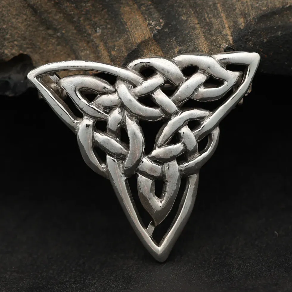 Brosche Keltenknoten Dreieck Silberschmuck 925 Silber