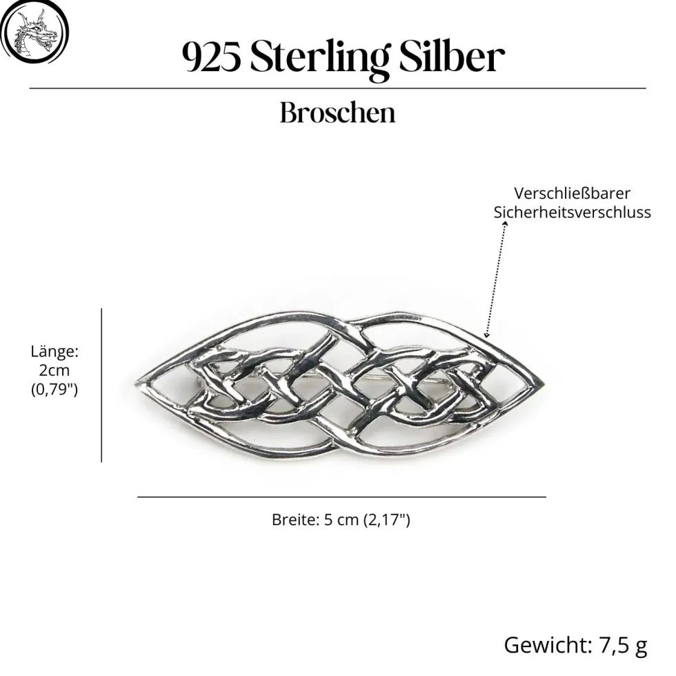 Brosche Keltenknoten 925 Silber