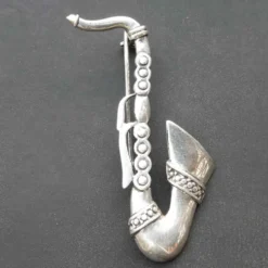 Brosche Saxophon 925 Sterlingsilber Schmuck