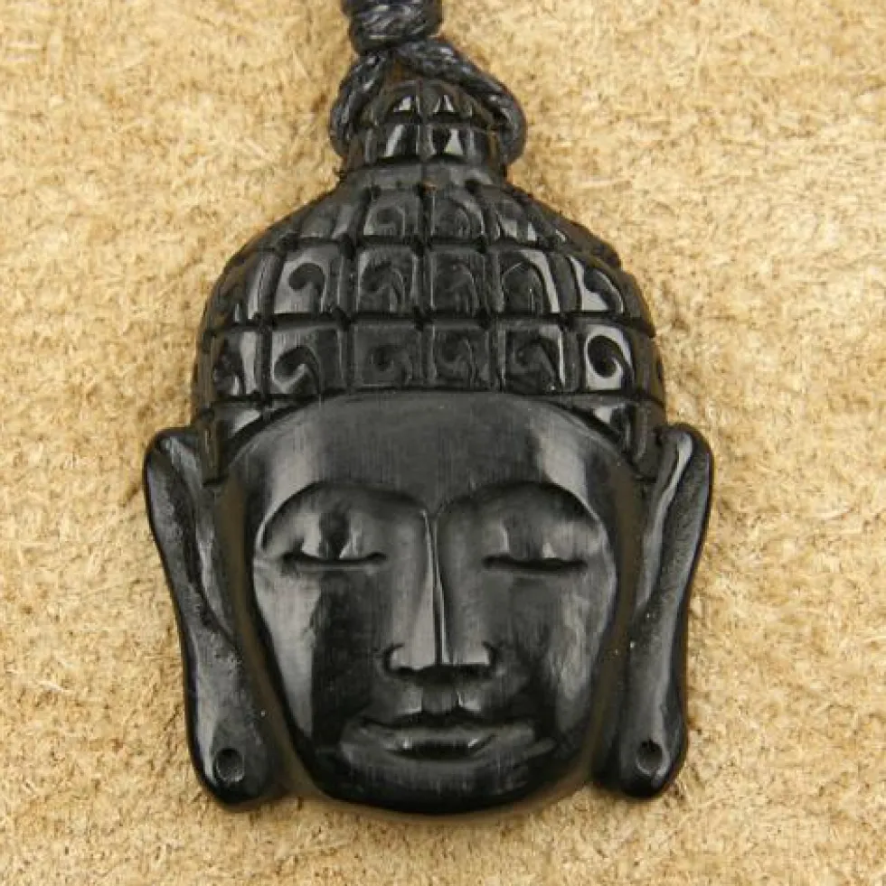 Buddha Halskette 3 cm lang Kopf Hornschmuck Anhänger Kette