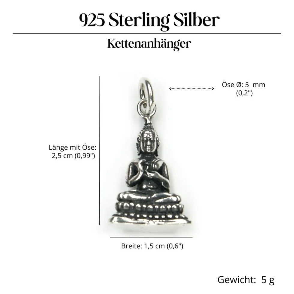 Buddha Kettenanhänger Schmuck 925 Silber Anhänger