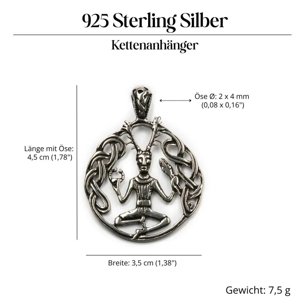 Cernunnos Schmuck Anhänger 925 Sterlingsilber keltischer Waldgott