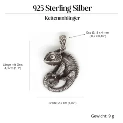Chamäleon Schmuck Anhänger 925 Silber
