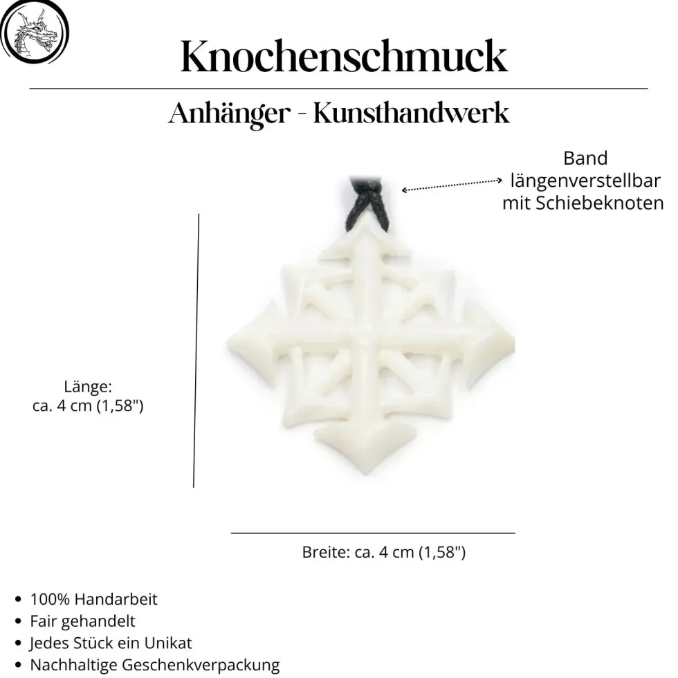 Chaosstern Schmuck aus Knochen Schmuck Kette