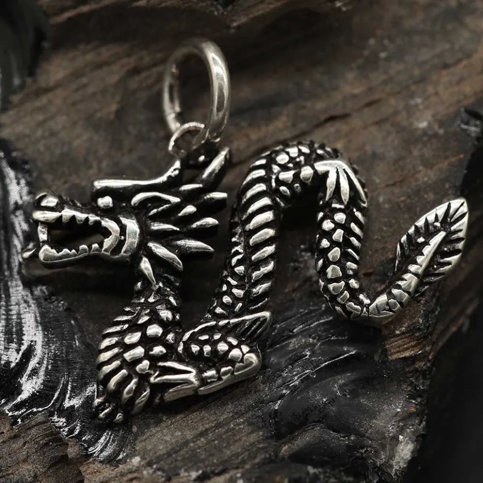 Chinesischer Drache Anhänger Silberschmuck Kettenanhänger 925/000