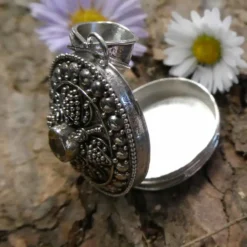 Citrin Medaillon aus 925 Silber Schmuck Kunst Handwerk