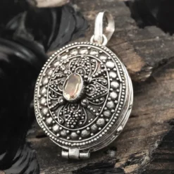Citrin Medaillon aus 925 Silber Schmuck Kunst Handwerk