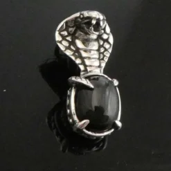 Cobra Black Star Sterndiopsid Anhänger Schmuck 925 Silber