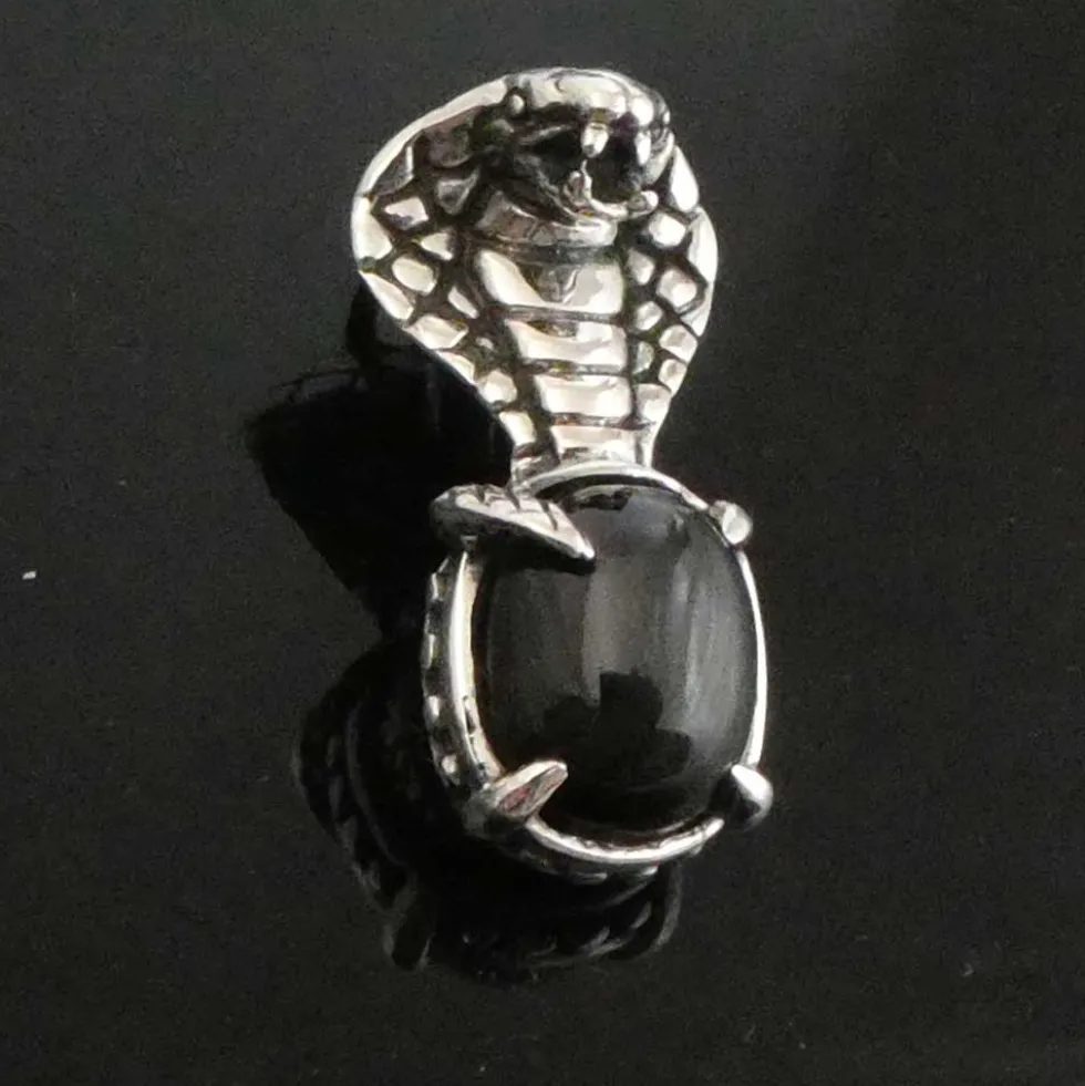 Cobra Black Star Sterndiopsid Anhänger Schmuck 925 Silber
