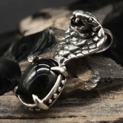 Cobra Black Star Sterndiopsid Anhänger Schmuck 925 Silber