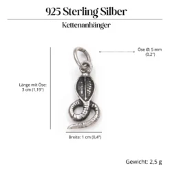 Cobra Schlange Schmuck Kettenanhänger 925 Silber