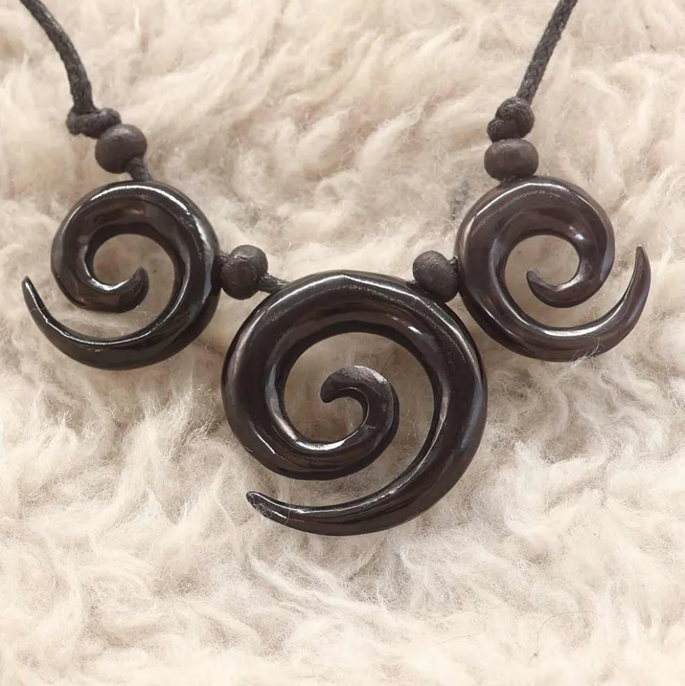Collier Hornschmuck Beth Collier Halskette Handarbeit