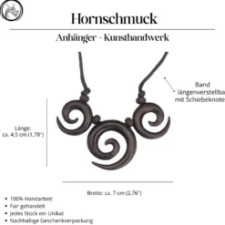 Collier Hornschmuck Beth Collier Halskette Handarbeit