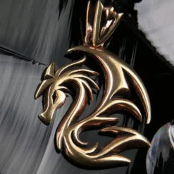 cooler Drache Schmuck Bronze Kette