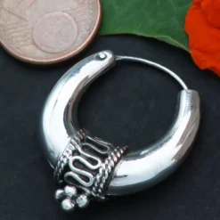Creole Bali Mond Ø 23mm konisch edel verziert 925 Silber