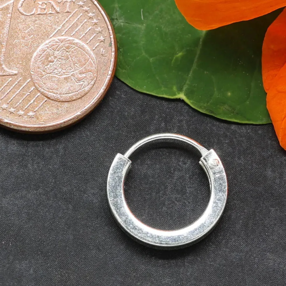 Creole eckiges Profil 12 mm 2mm 925 Silber