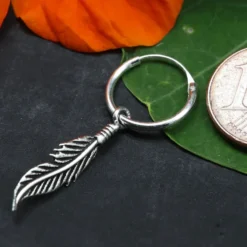 Creole Feder 12mm Durchmesser 925 Silber Ohrring