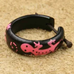 Creole Gecko Holz bunt bemalt Ohrschmuck Ohrring