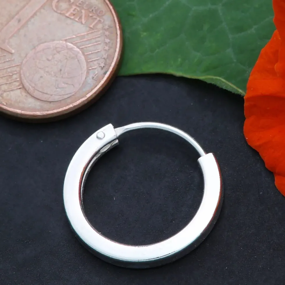 Creole glatt eckig 16 mm 2mm 925 Sterlingsilber