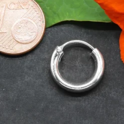 Creole glatt 14 mm / 3mm 925 Sterlingsilber