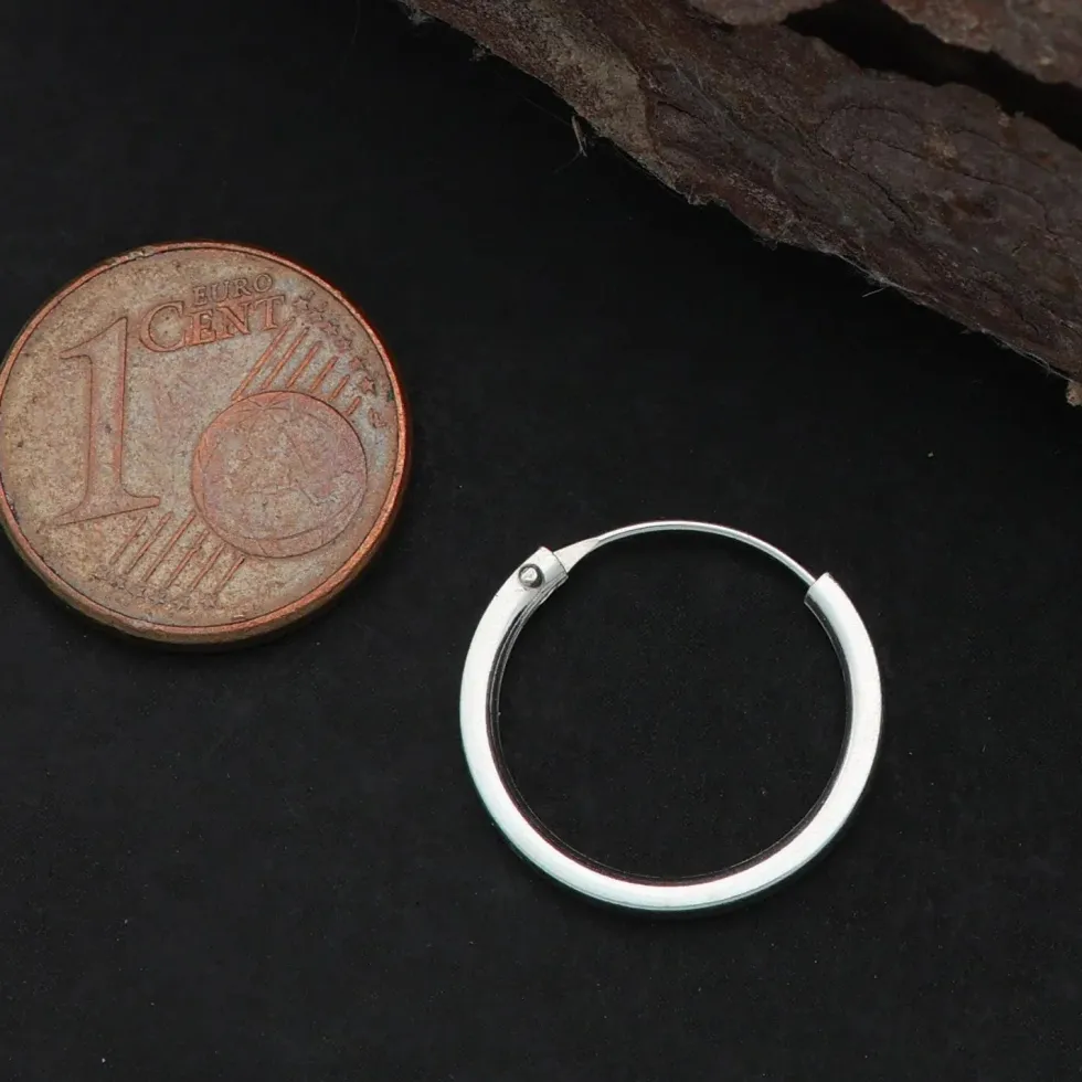 Creole 16mm / 1.5 eckig 925 Silber ohrschmuck