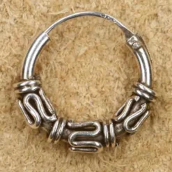 Creole 12mm 1,5mm Bali 925 Sterlingsilber