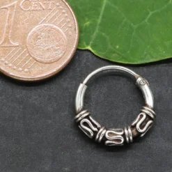 Creole 12mm 1,5mm Bali 925 Sterlingsilber