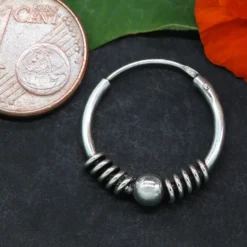 Creole 18mm / 1,5mm Kugel Ohrring Ohrschmuck 925 Silber