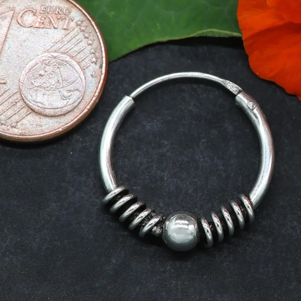 Creole 18mm / 1,5mm Kugel Ohrring Ohrschmuck 925 Silber