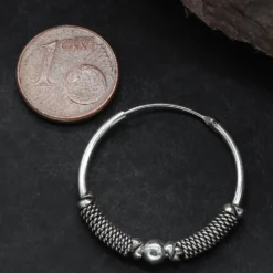 Creole 25mm / 1,6mm Kugel Schlange 925 Silberschmuck