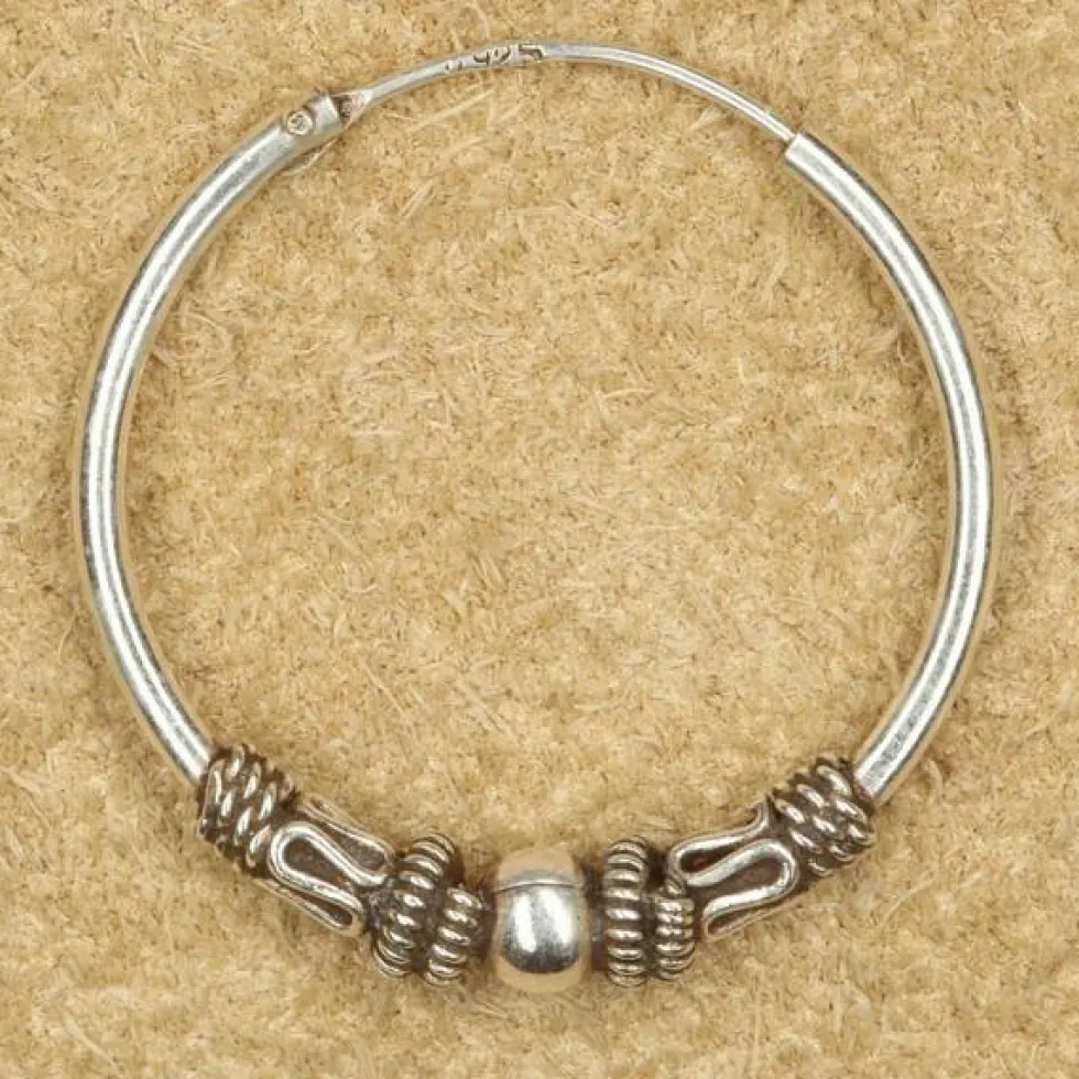 Creole 25mm / 1,5mm Kugel Schlange 925 Silberschmuck