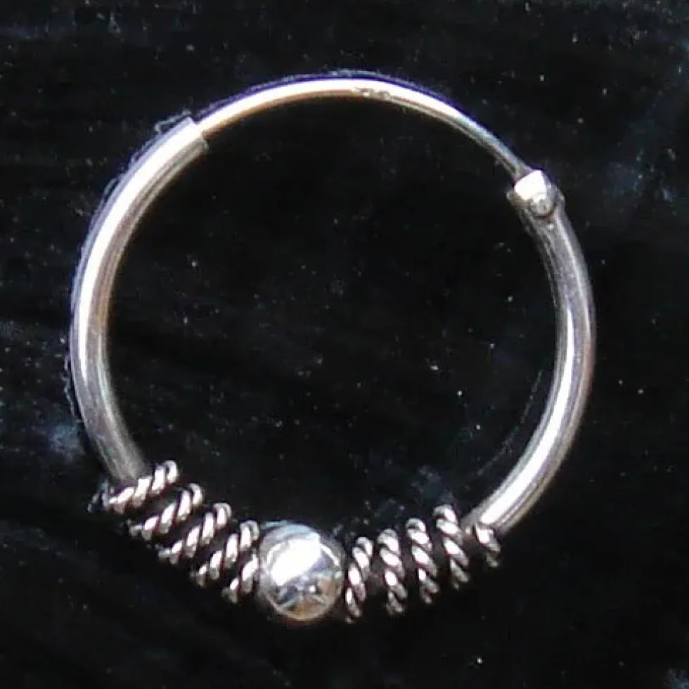 Creole 20mm / 1,6mm Kugel 925 Silberschmuck
