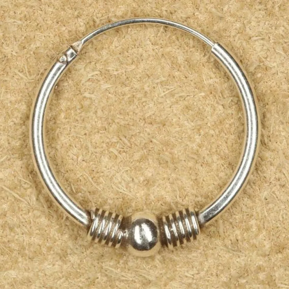 Creole 20mm / 1,6mm Kugel 925 Silberschmuck