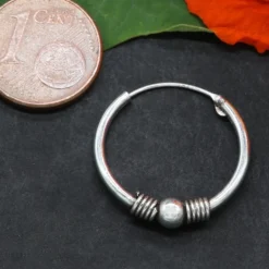Creole 20mm / 1,6mm Kugel 925 Silberschmuck