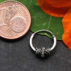 Creole 10mm 1.2mm mit Kugel 925 Silber Ohrschmuck
