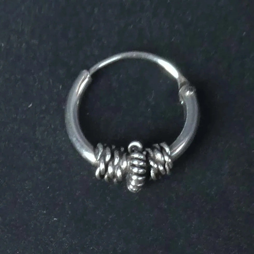 Creole 10mm 1.2mm mit Kugel 925 Silber Ohrschmuck