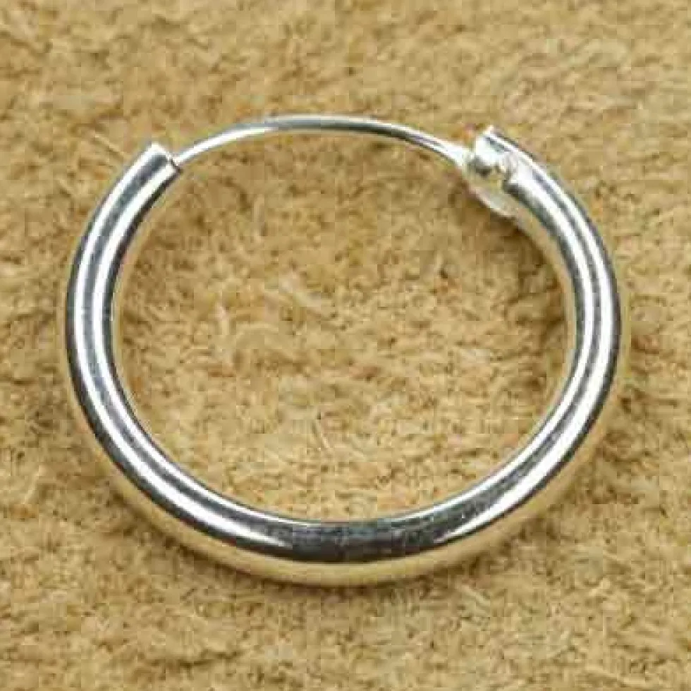 Creole 16mm / 2mm rundes Profil Sterlingsilber 925